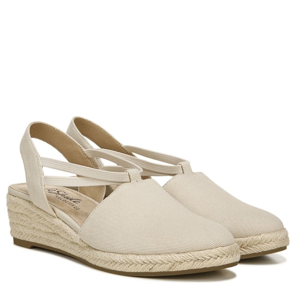 Life Stride Shoes - LifeStride Women's NIB Almond Milk Katrina 2 Espadrille Wedge Sandals Size 7.5M